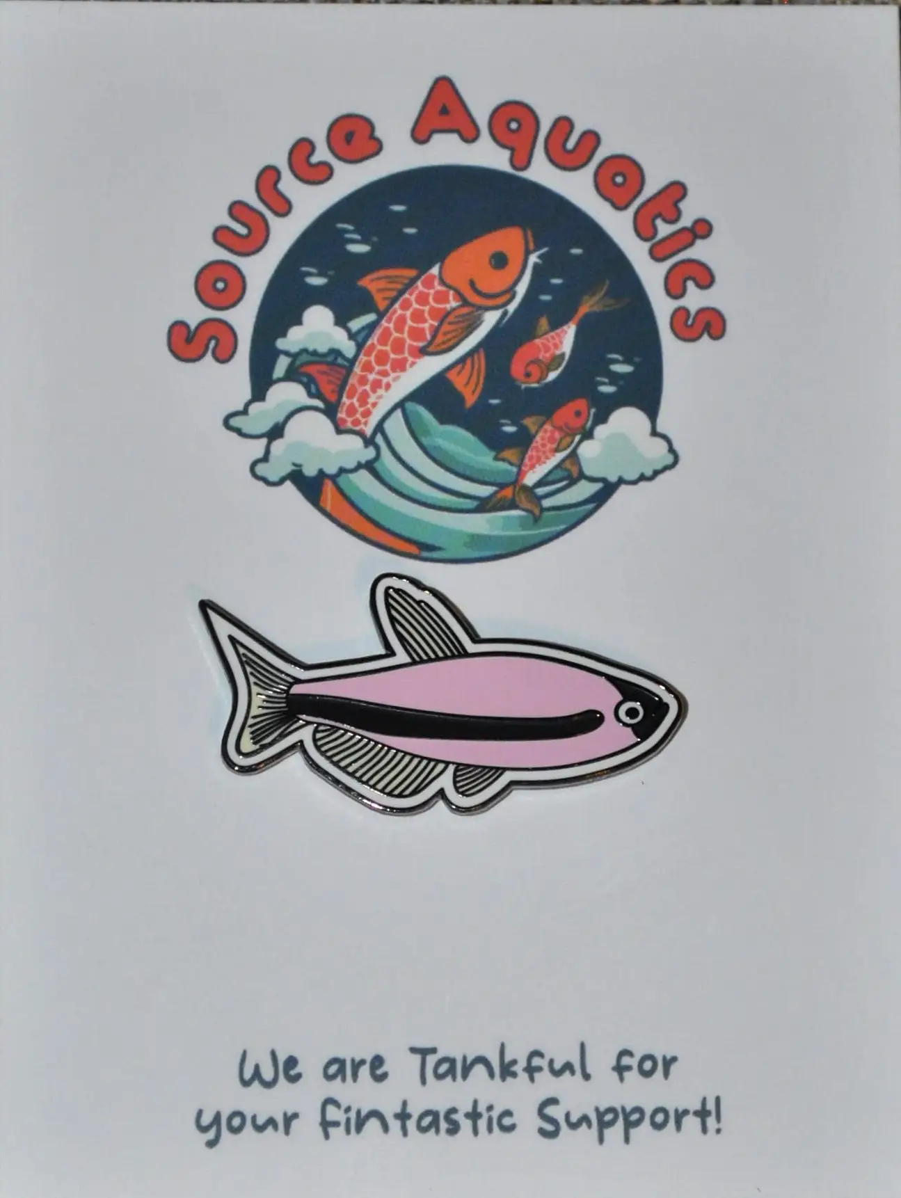 Collectible Pink Emperor Tetra Enamel Foundation Support Pin - Image 2