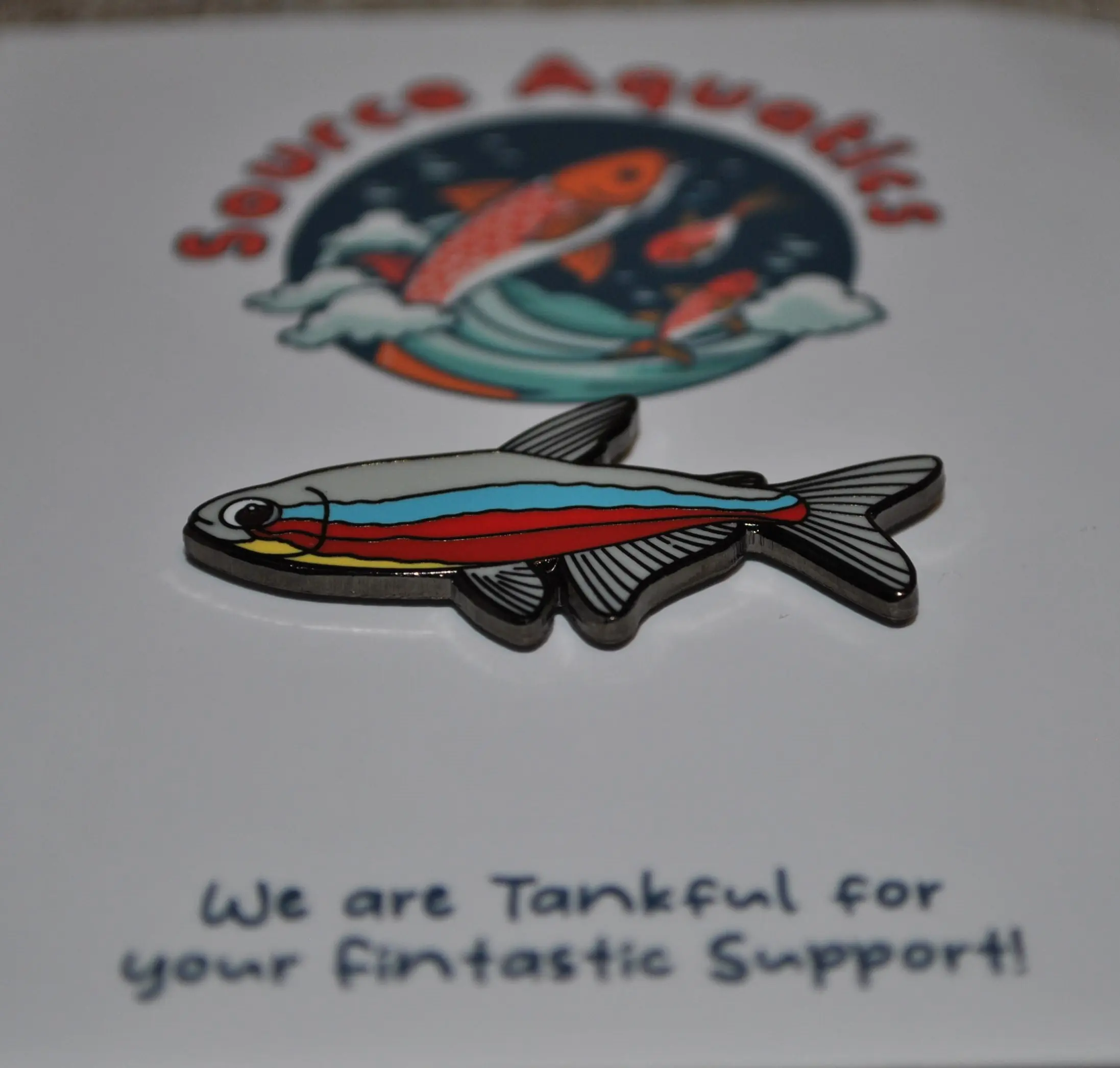 Collectible Neon Tetra Enamel Foundation Support Pin - Image 3