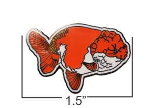 Collectible Lionhead Goldfish Enamel Foundation Support Pin - Image 2