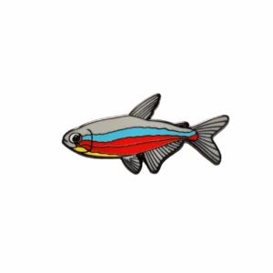 Collectible Neon Tetra Enamel Foundation Support Pin